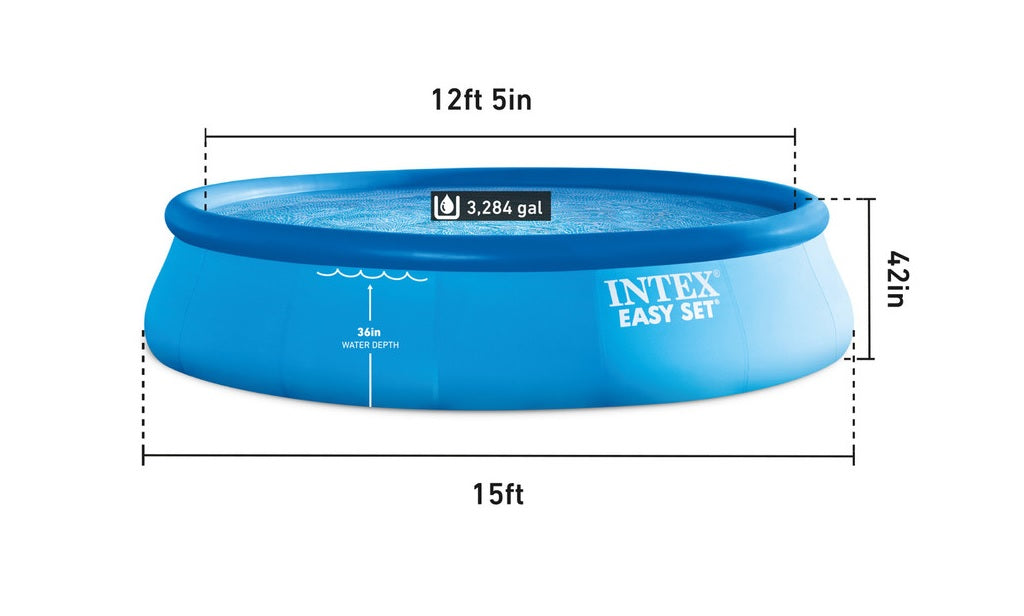 Intex 15' x 42" Easy Set Round Swimming Pool Complete Set
