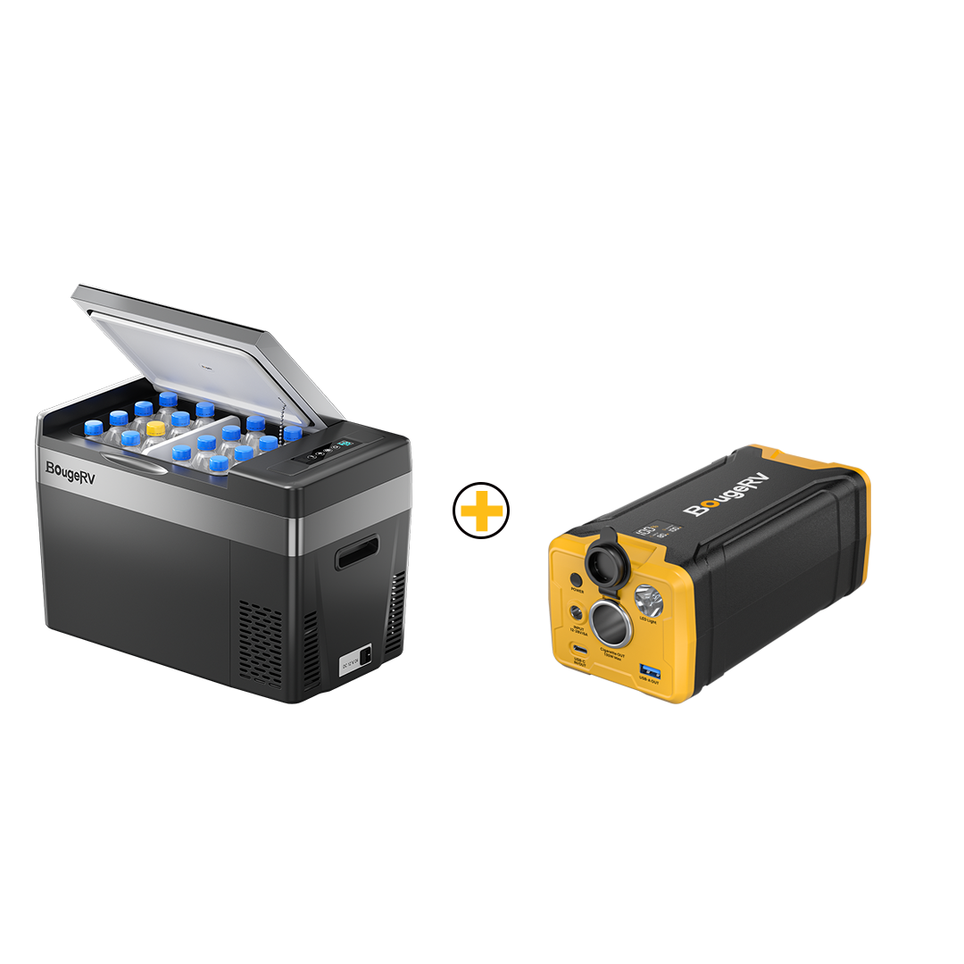 BougeRV 12V 30 Quart (28L) Portable Car Fridge Black