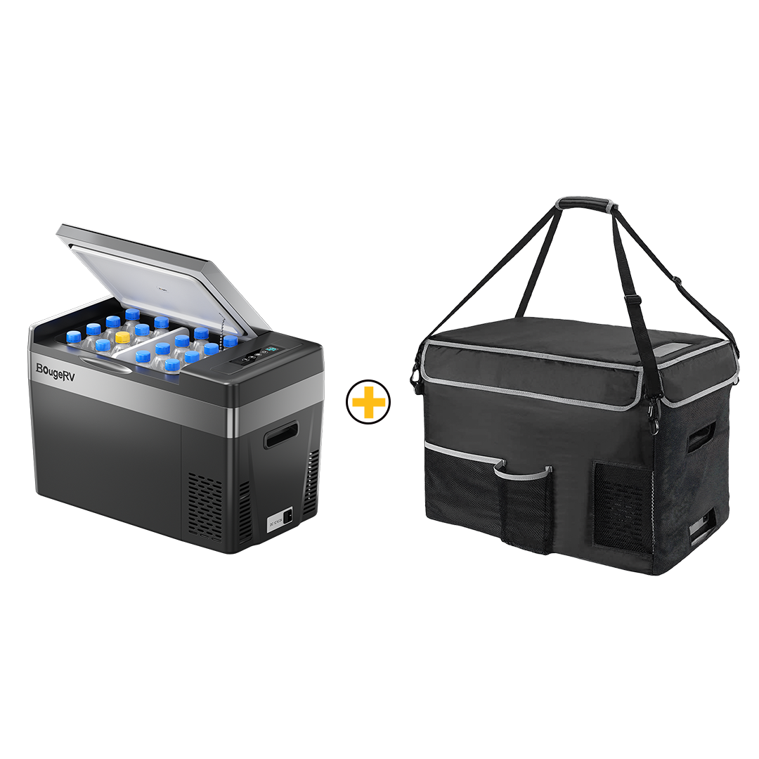 BougeRV 12V 30 Quart (28L) Portable Car Fridge Black